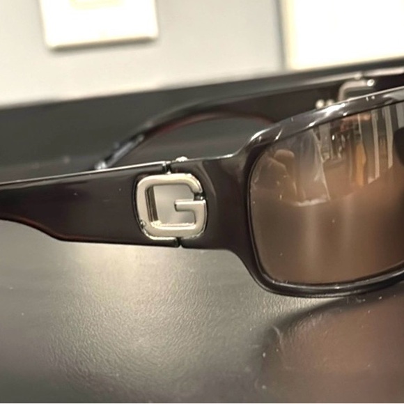 GUCCI Oversized G Logo Shield Sunglasses Brown Gradient - Picture 2 of 6